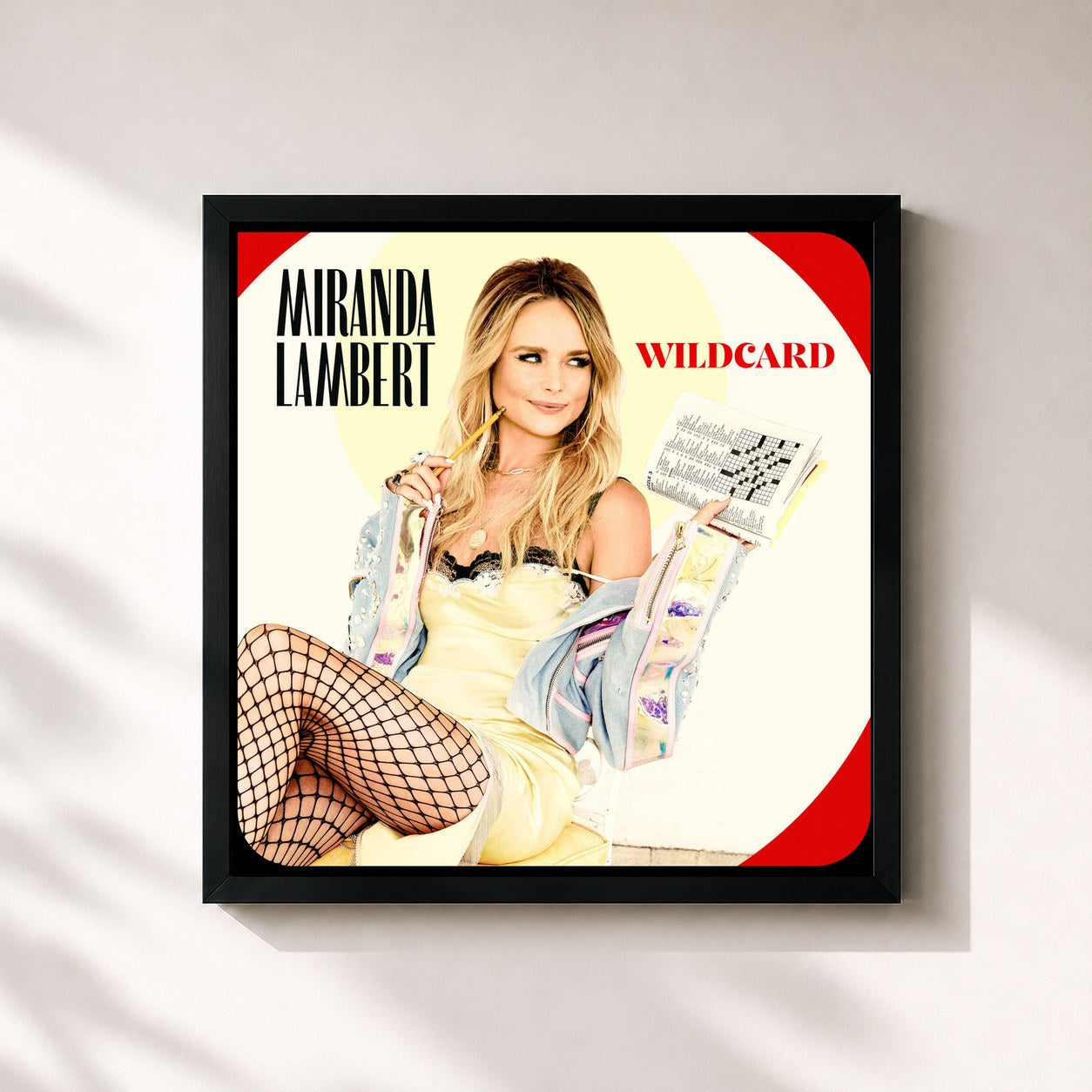#noir Tableau carré de l'album Wildcard de Miranda Lambert, cadre noir 32x32 cm
