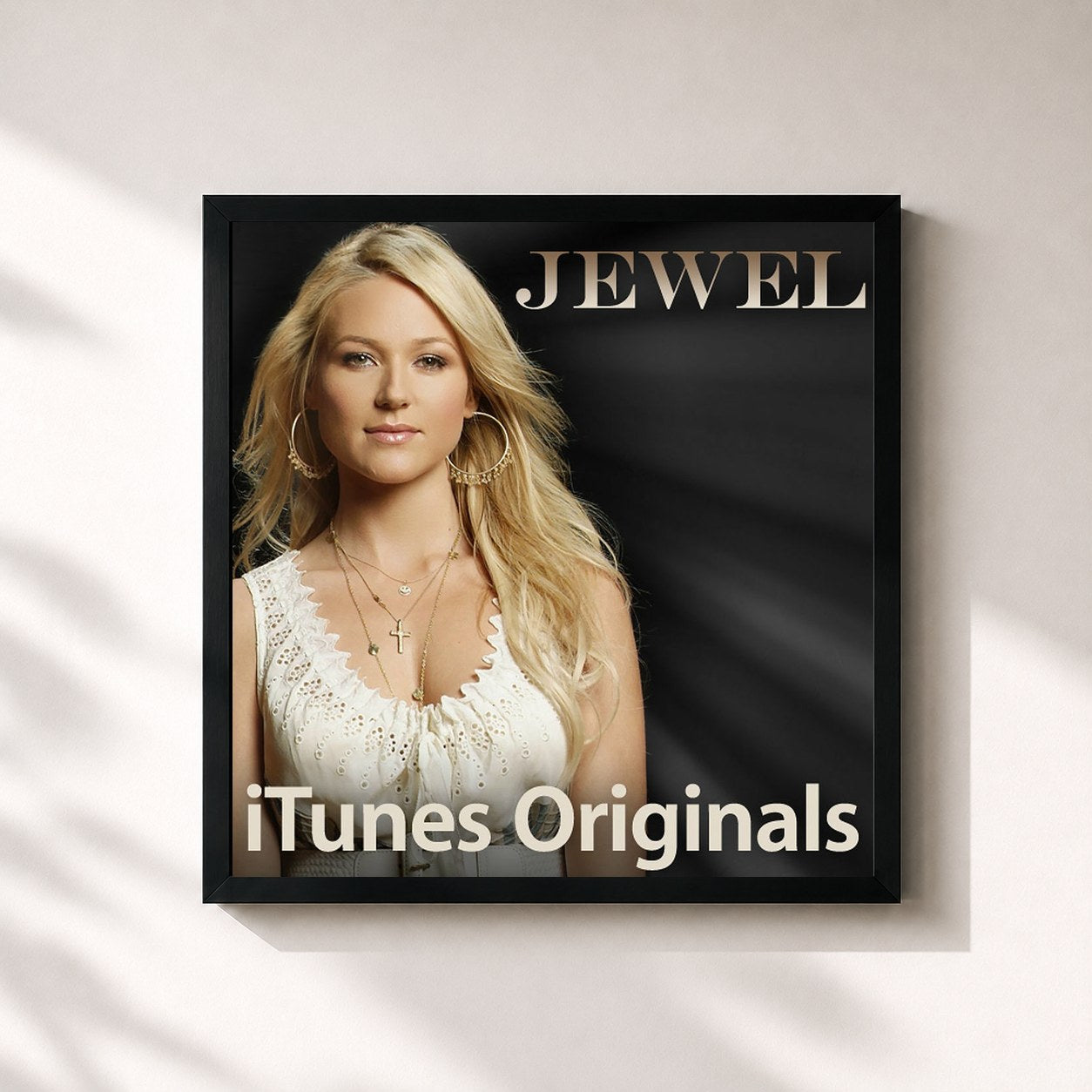 #noir Tableau carré de l'album iTunes Originals de Jewel, cadre noir 32x32 cm