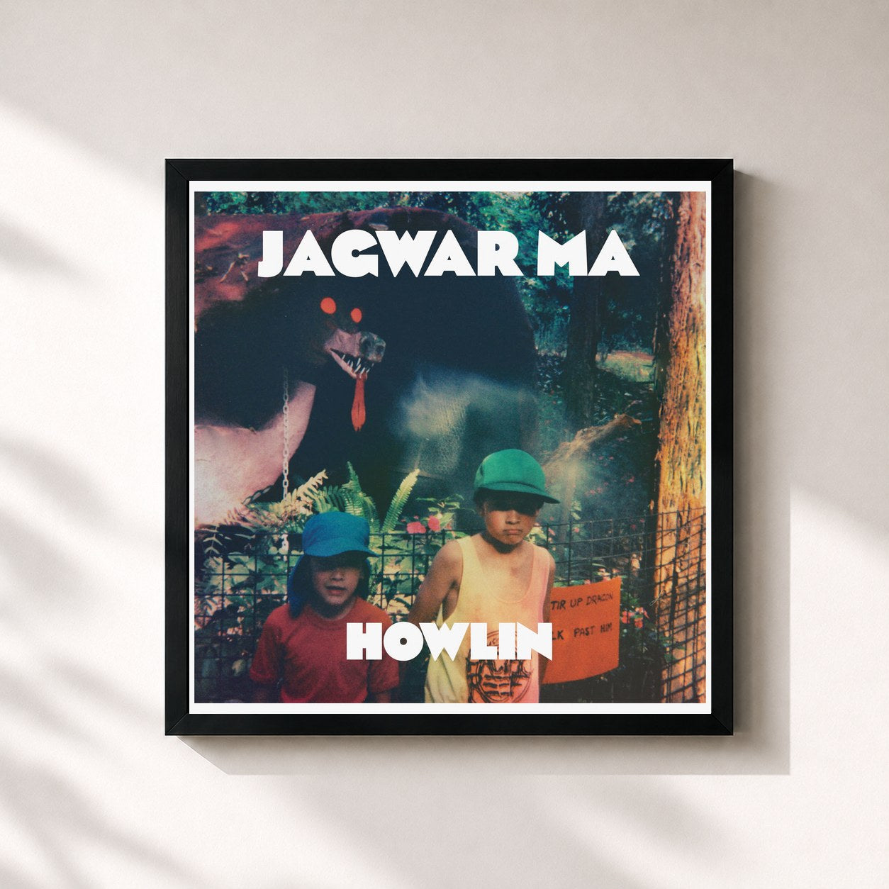 #noir Tableau carré de l'album Howlin de Jagwar Ma, cadre noir 32x32 cm