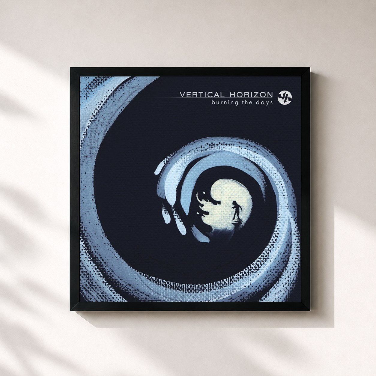 #noir Tableau carré de l'album Burning the Days de Vertical Horizon, cadre noir 32x32 cm
