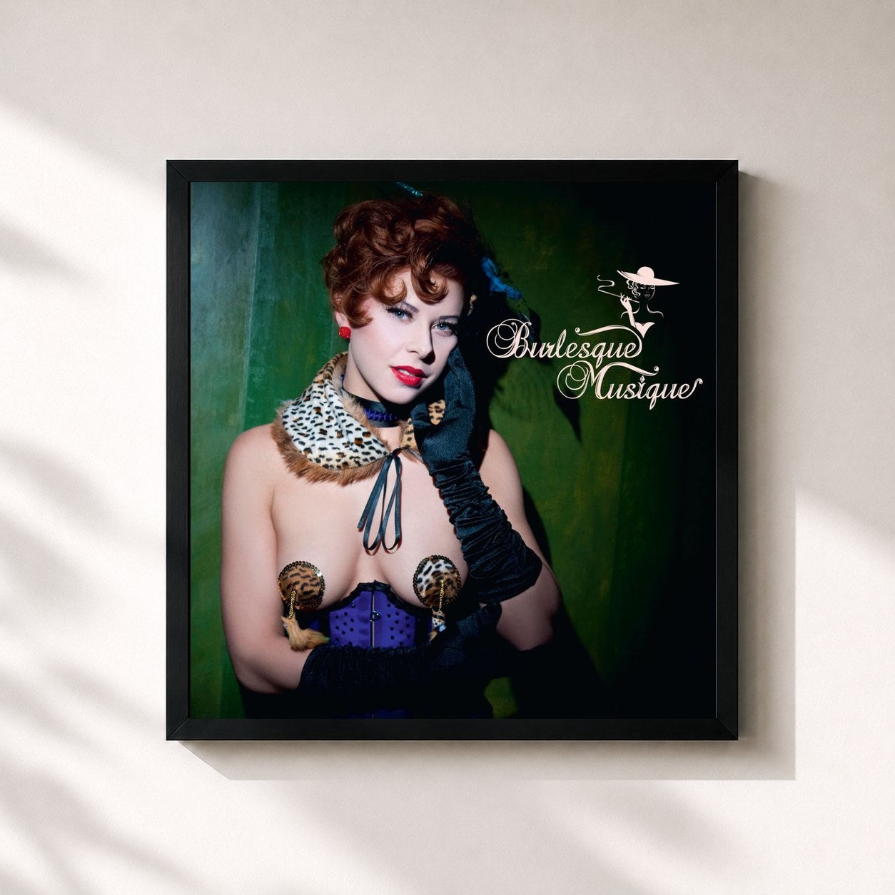 #noir Tableau carré de l'album Wayfaring Stranger EP de Joachim Pastor, cadre noir 32x32 cm