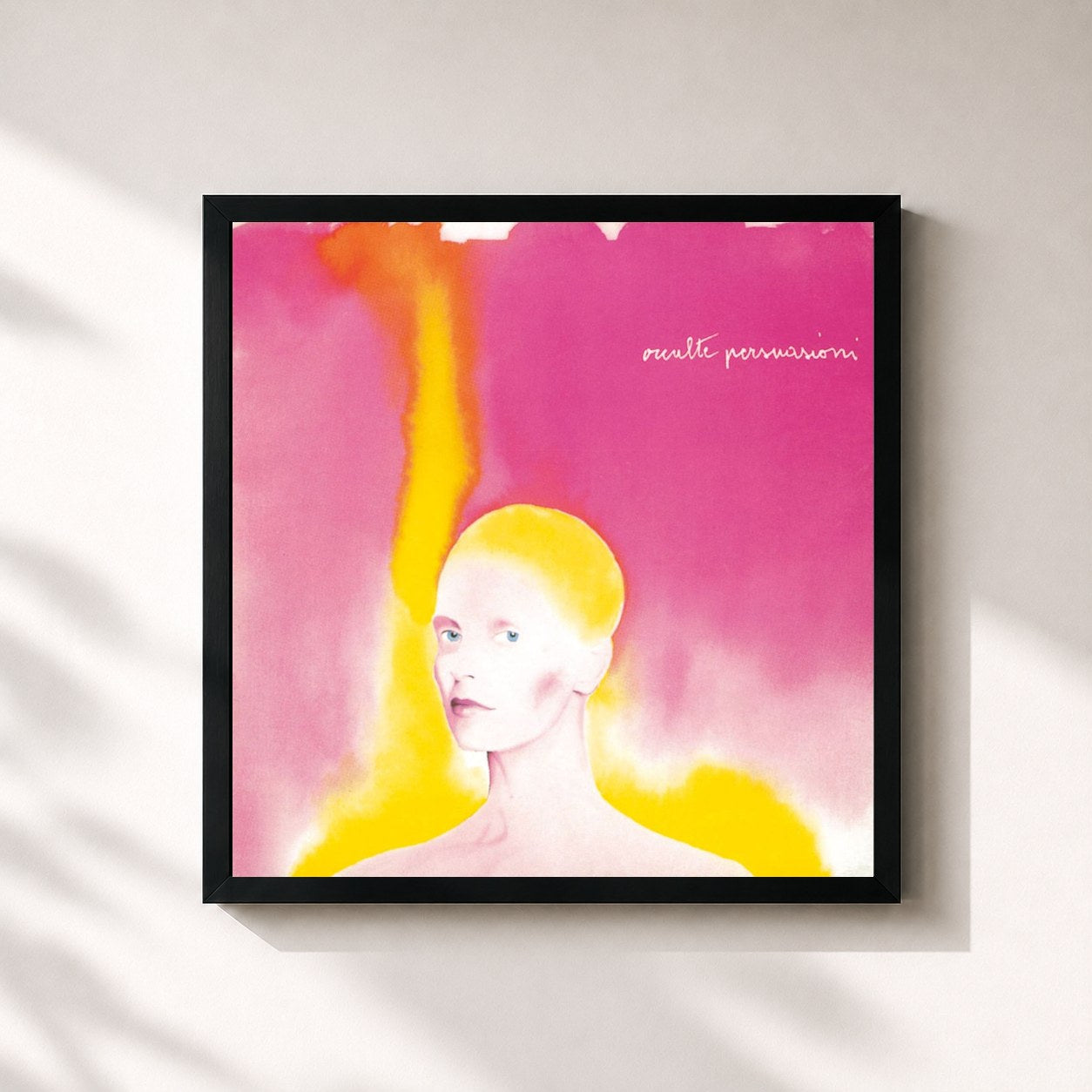#noir Tableau carré de l'album Occulte persuasioni de Patty Pravo, cadre noir 32x32 cm