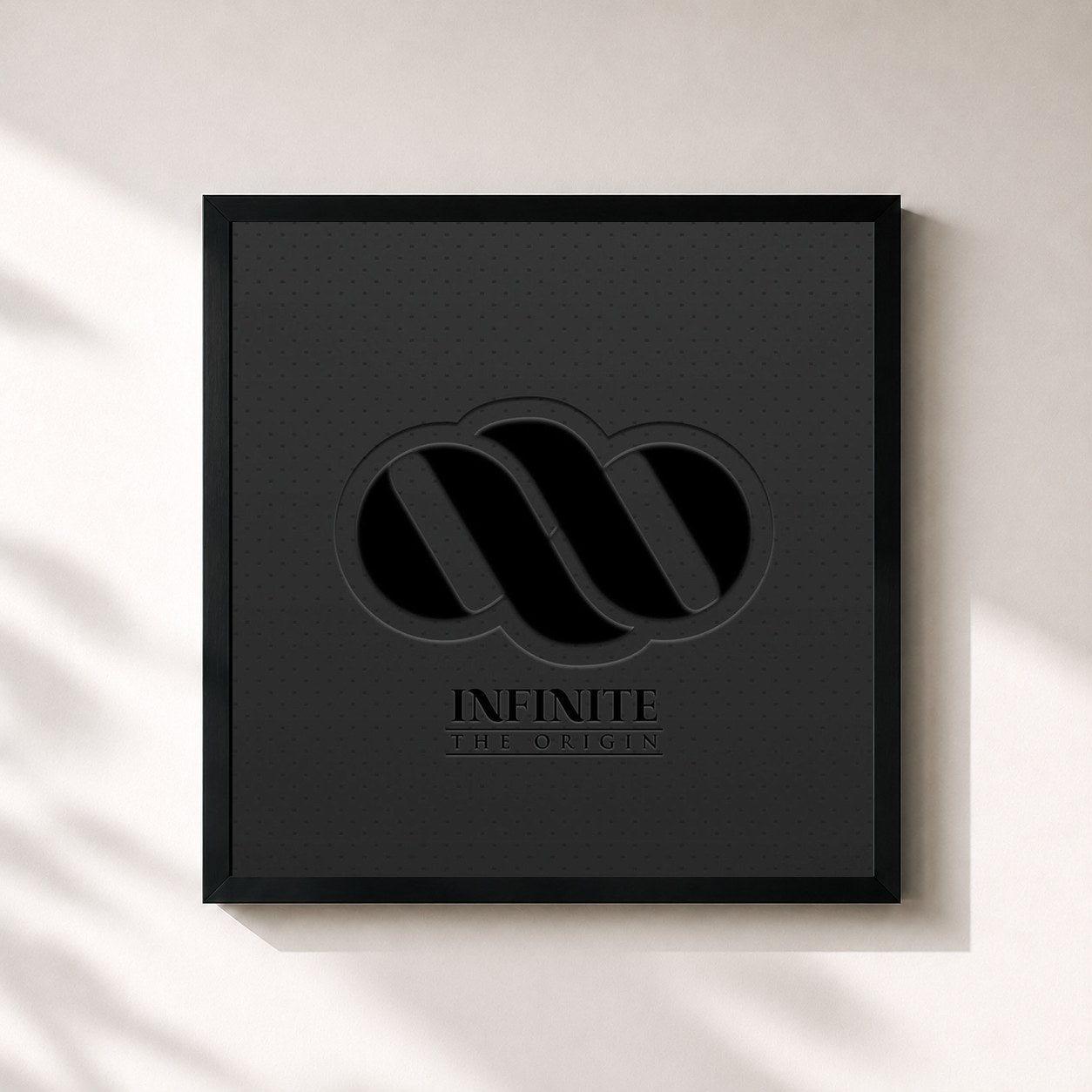 #noir Tableau carré de l'album The Origin de INFINITE, cadre noir 32x32 cm