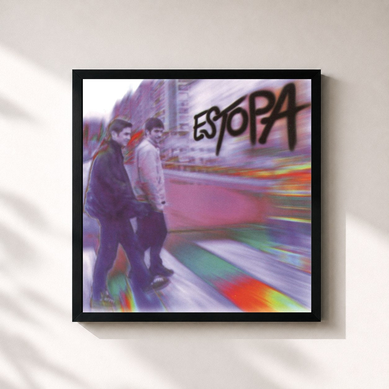 #noir Tableau carré de l'album Estopa de Estopa, cadre noir 32x32 cm