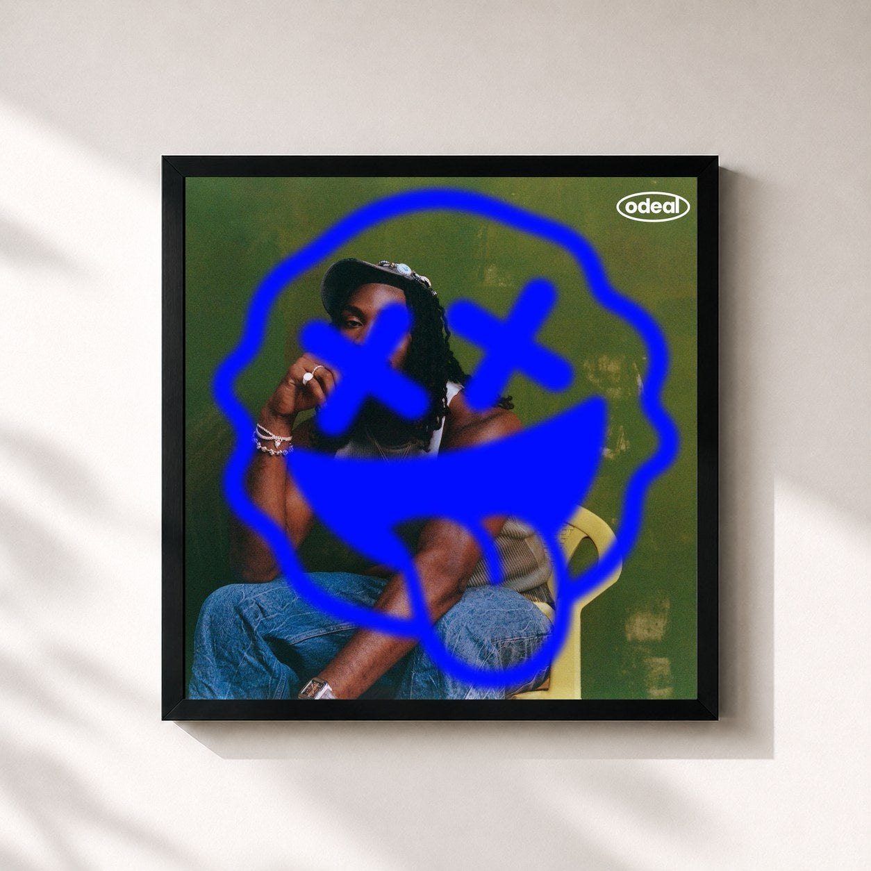 #noir Tableau carré de l'album The Summer That Saved Me de Odeal, cadre noir 32x32 cm