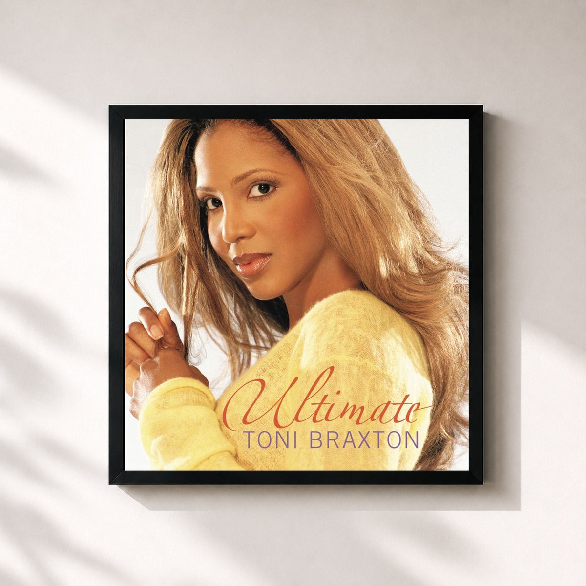 #noir Tableau carré de l'album Ultimate Toni Braxton de Toni Braxton, cadre noir 32x32 cm