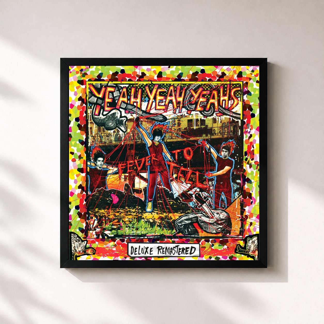 #noir Tableau carré de l'album Fever To Tell (Deluxe Remastered) de Yeah Yeah Yeahs, cadre noir 32x32 cm