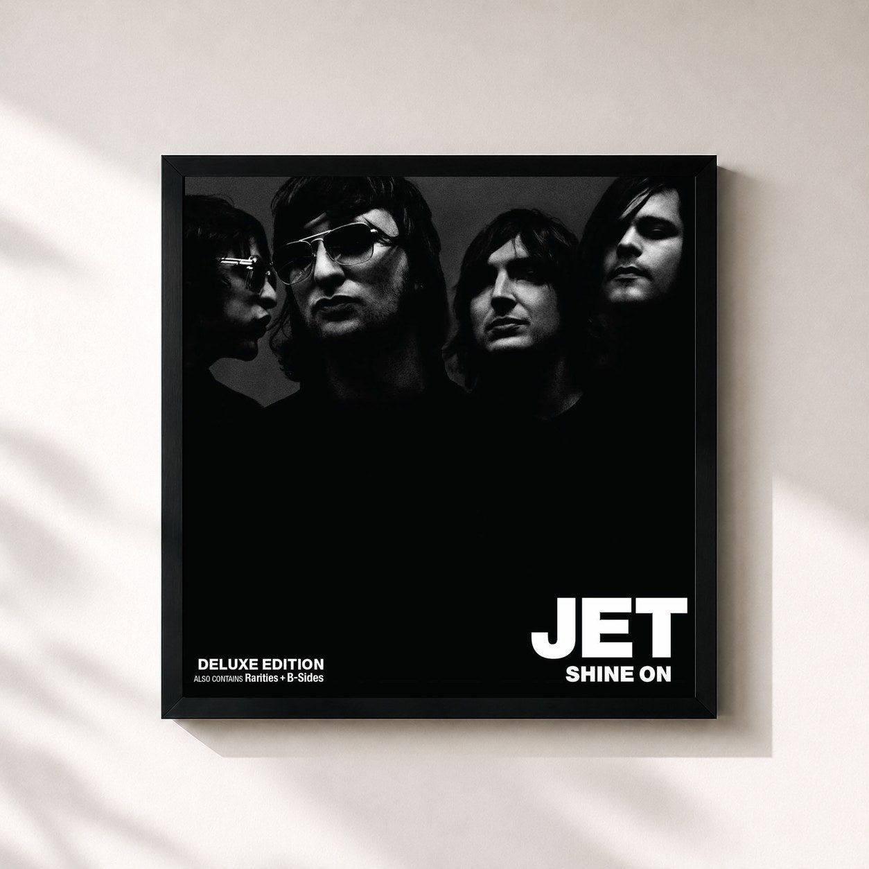 #noir Tableau carré de l'album Shine On (Deluxe Edition) de Jet, cadre noir 32x32 cm