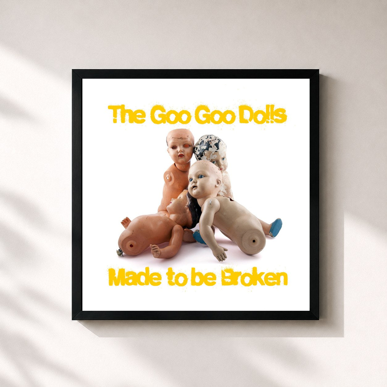 #noir Tableau carré de l'album Made to Be Broken de The Goo Goo Dolls, cadre noir 32x32 cm
