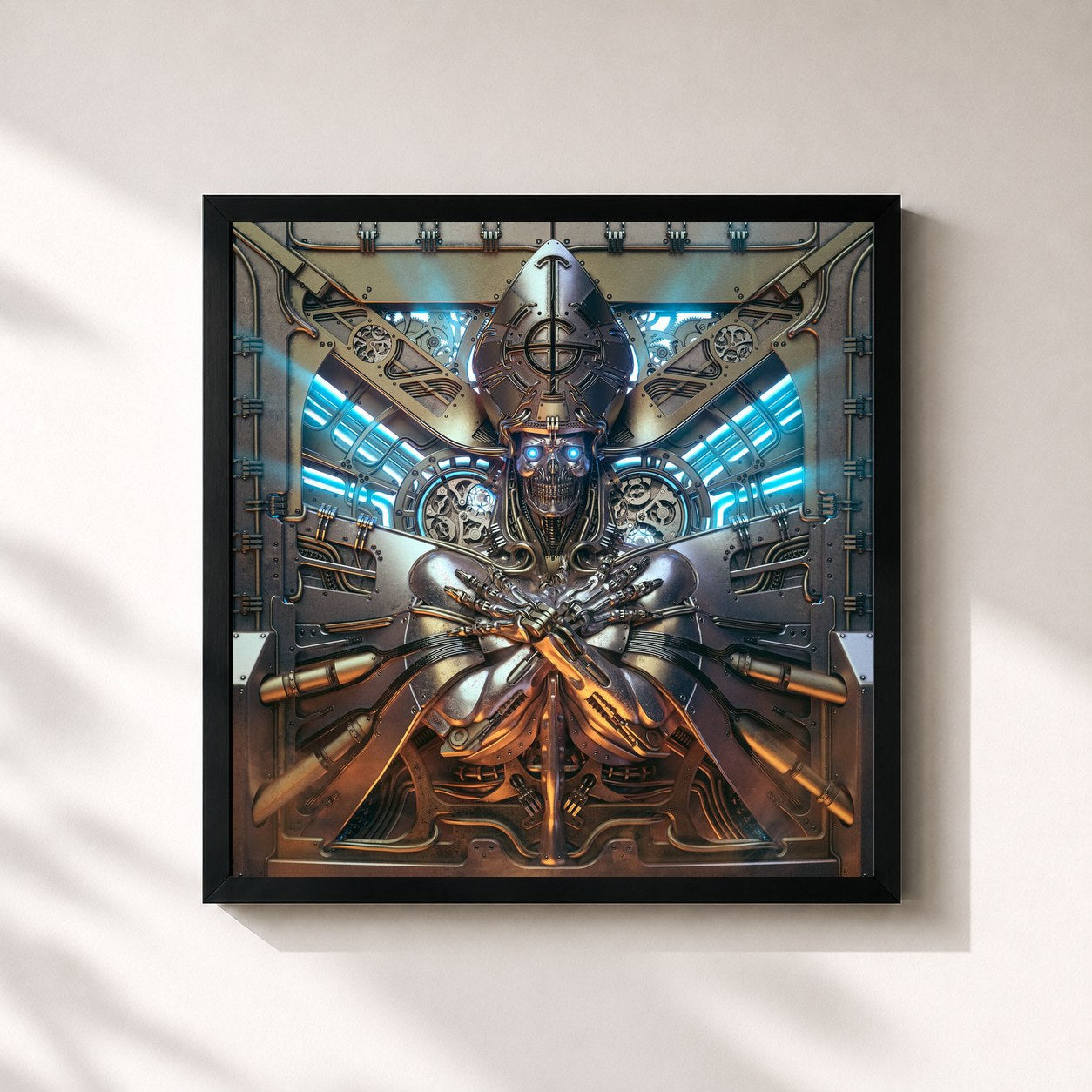 #noir Tableau carré de l'album Phantomime de Ghost, cadre noir 32x32 cm