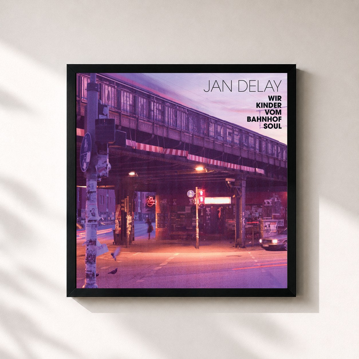 #noir Tableau carré de l'album Wir Kinder vom Bahnhof Soul (Re-Release) de Jan Delay, cadre noir 32x32 cm