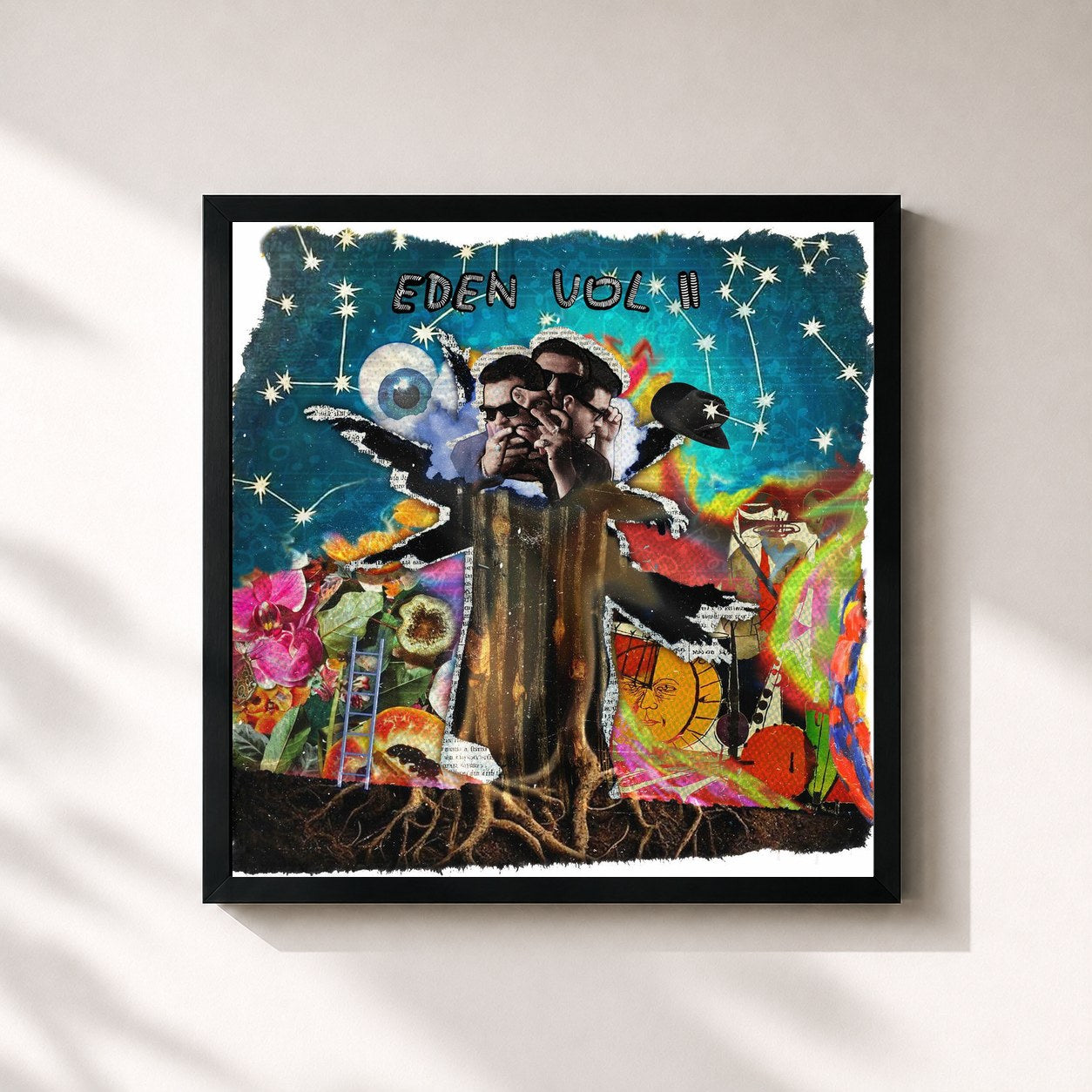 #noir Tableau carré de l'album Eden Vol. II de Edén Muñoz, cadre noir 32x32 cm