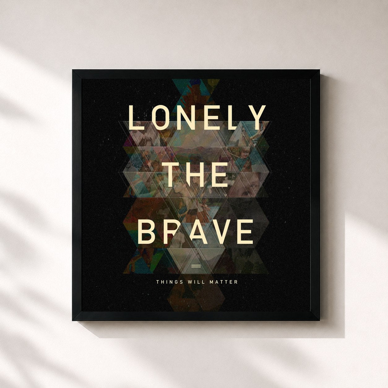 #noir Tableau carré de l'album Things Will Matter de Lonely The Brave, cadre noir 32x32 cm