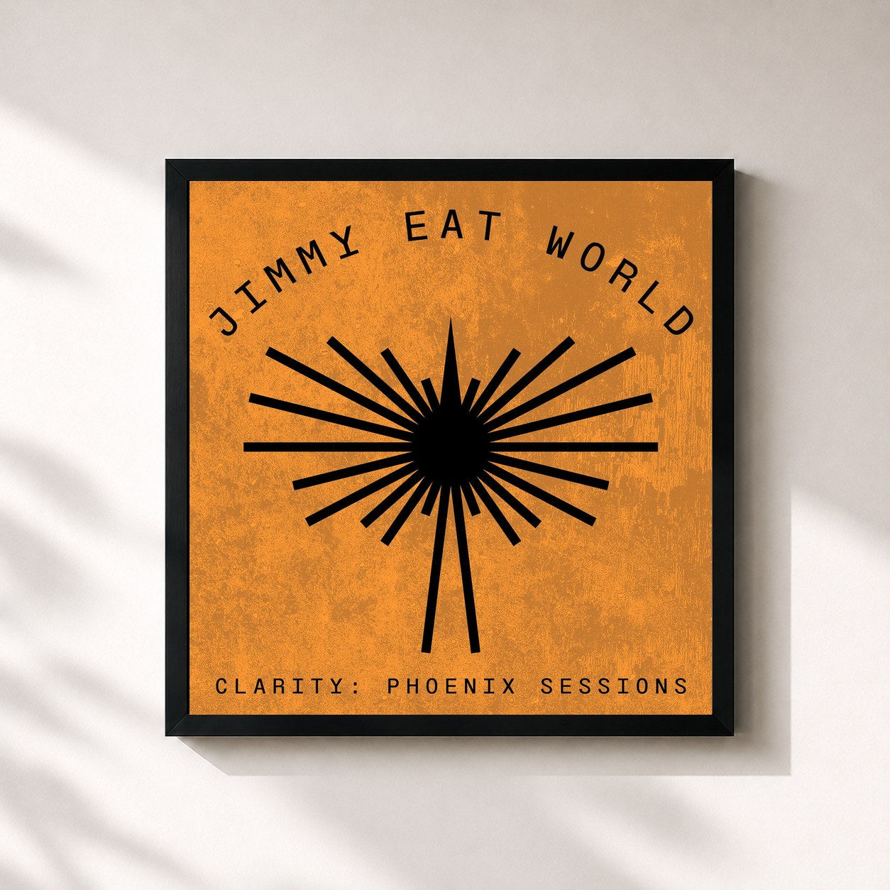 #noir Tableau carré de l'album Clarity: Phoenix Sessions de Jimmy Eat World, cadre noir 32x32 cm