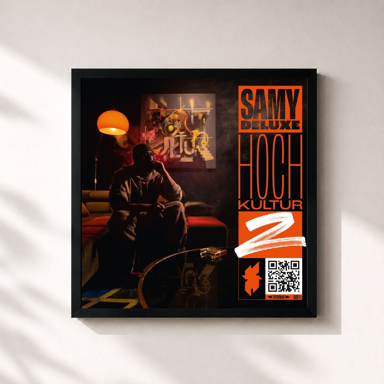 #noir Tableau carré de l'album Hochkultur 2 de Samy Deluxe, cadre noir 32x32 cm
