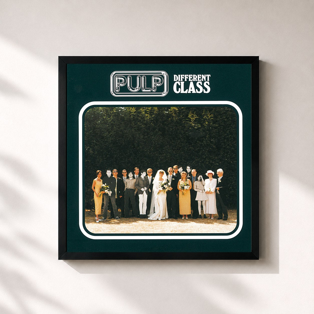 #noir Tableau carré de l'album Different Class / Deluxe Edition de Pulp, cadre noir 32x32 cm
