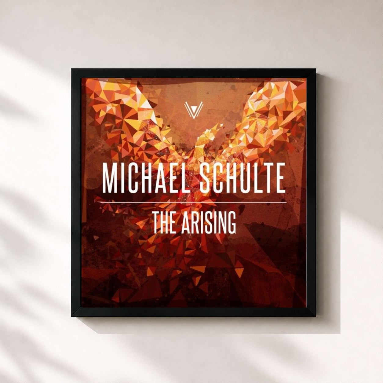 #noir Tableau carré de l'album The Arising de Michael Schulte, cadre noir 32x32 cm