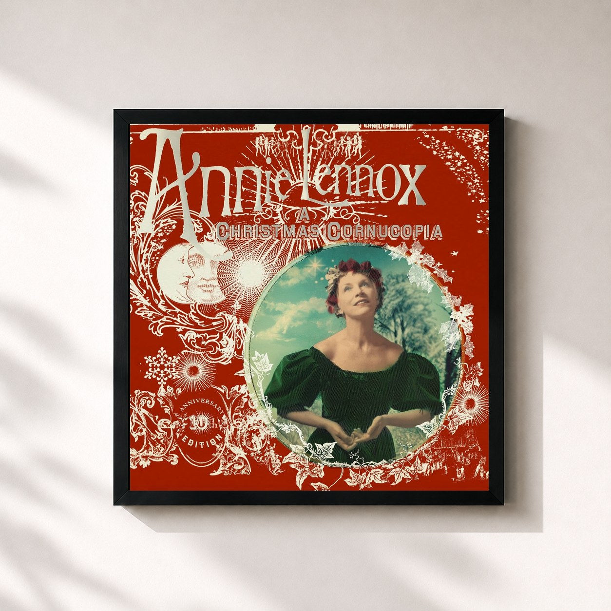 #noir Tableau carré de l'album A Christmas Cornucopia (10th Anniversary) de Annie Lennox, cadre noir 32x32 cm