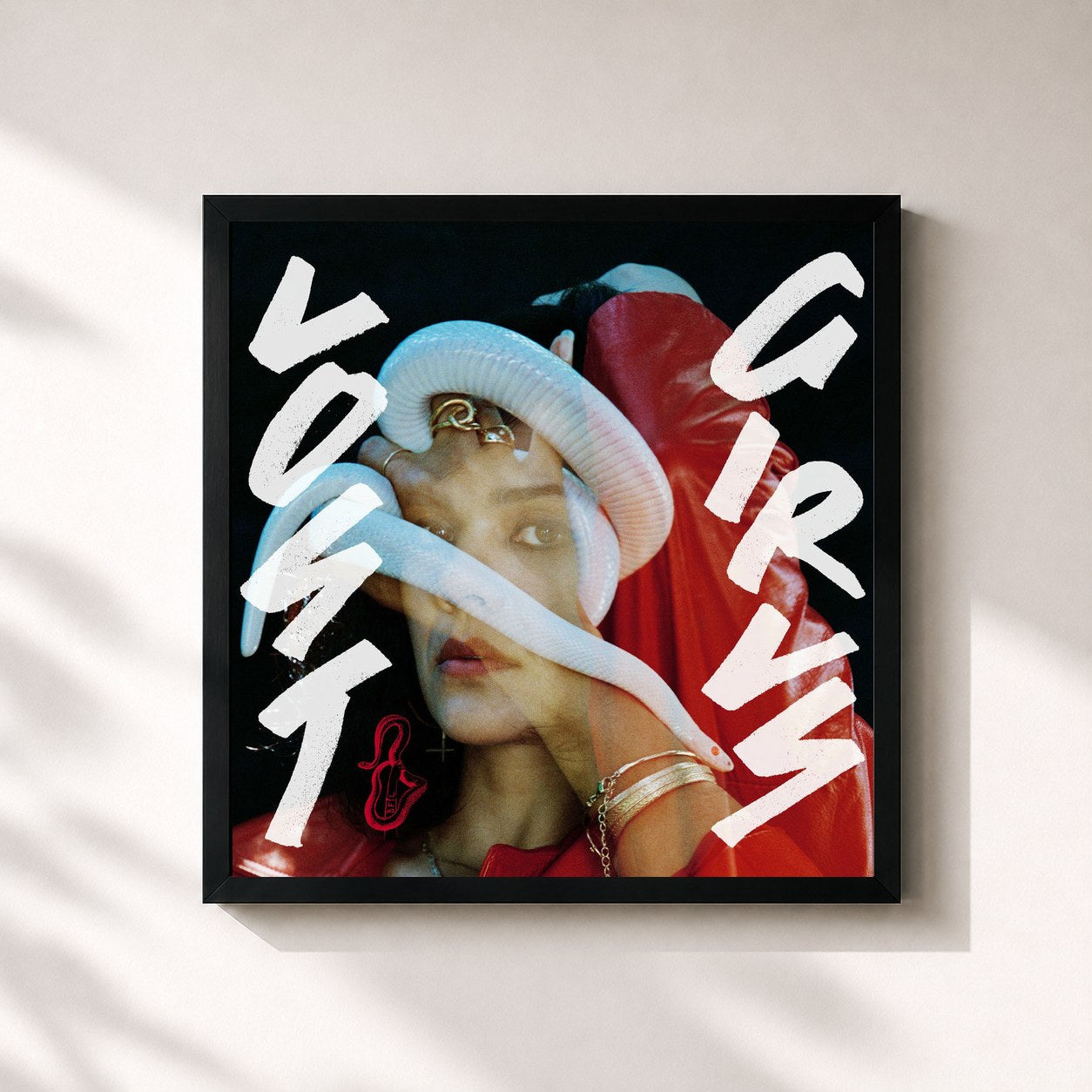 #noir Tableau carré de l'album Lost Girls de Bat for Lashes, cadre noir 32x32 cm