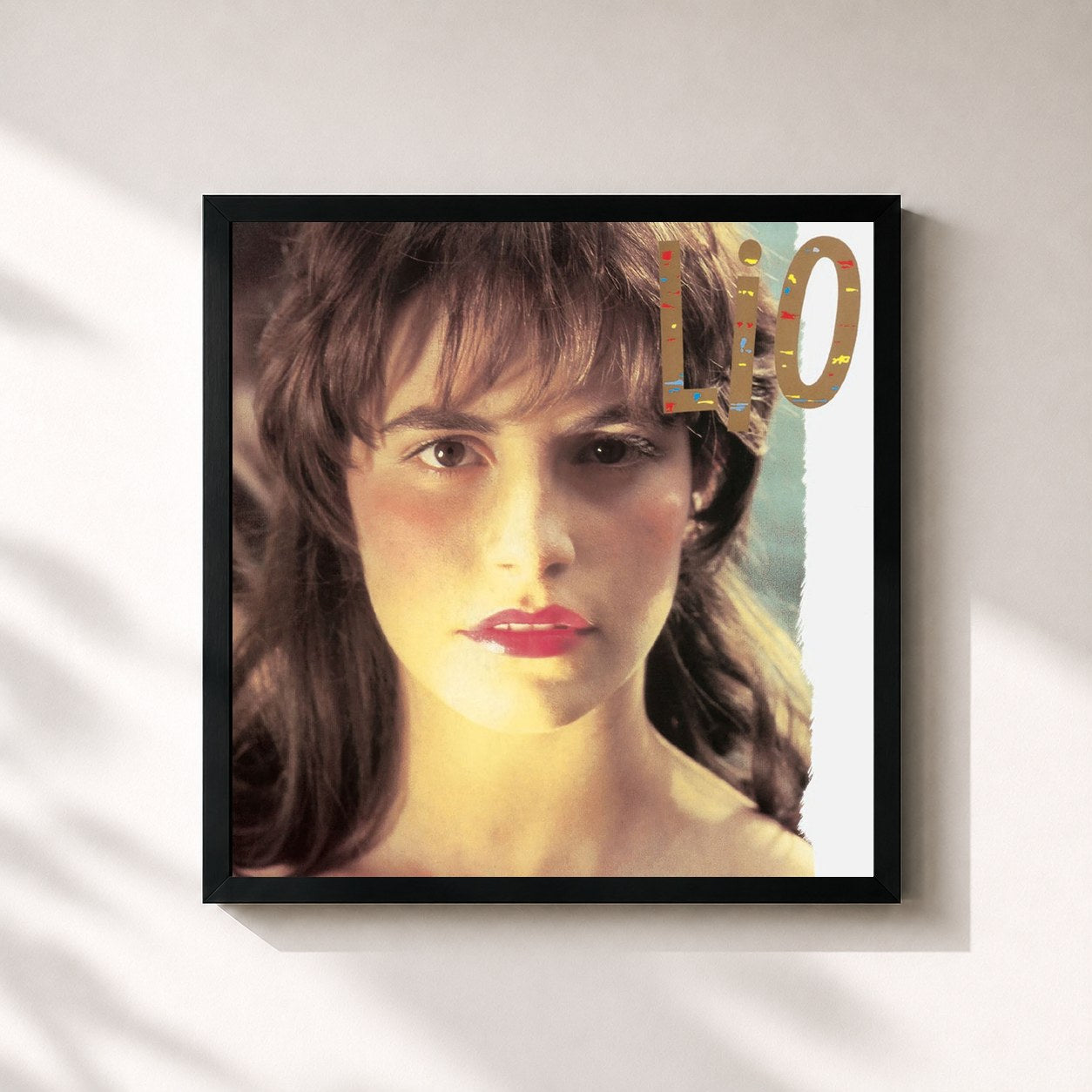 #noir Tableau carré de l'album Lio de Lio, cadre noir 32x32 cm