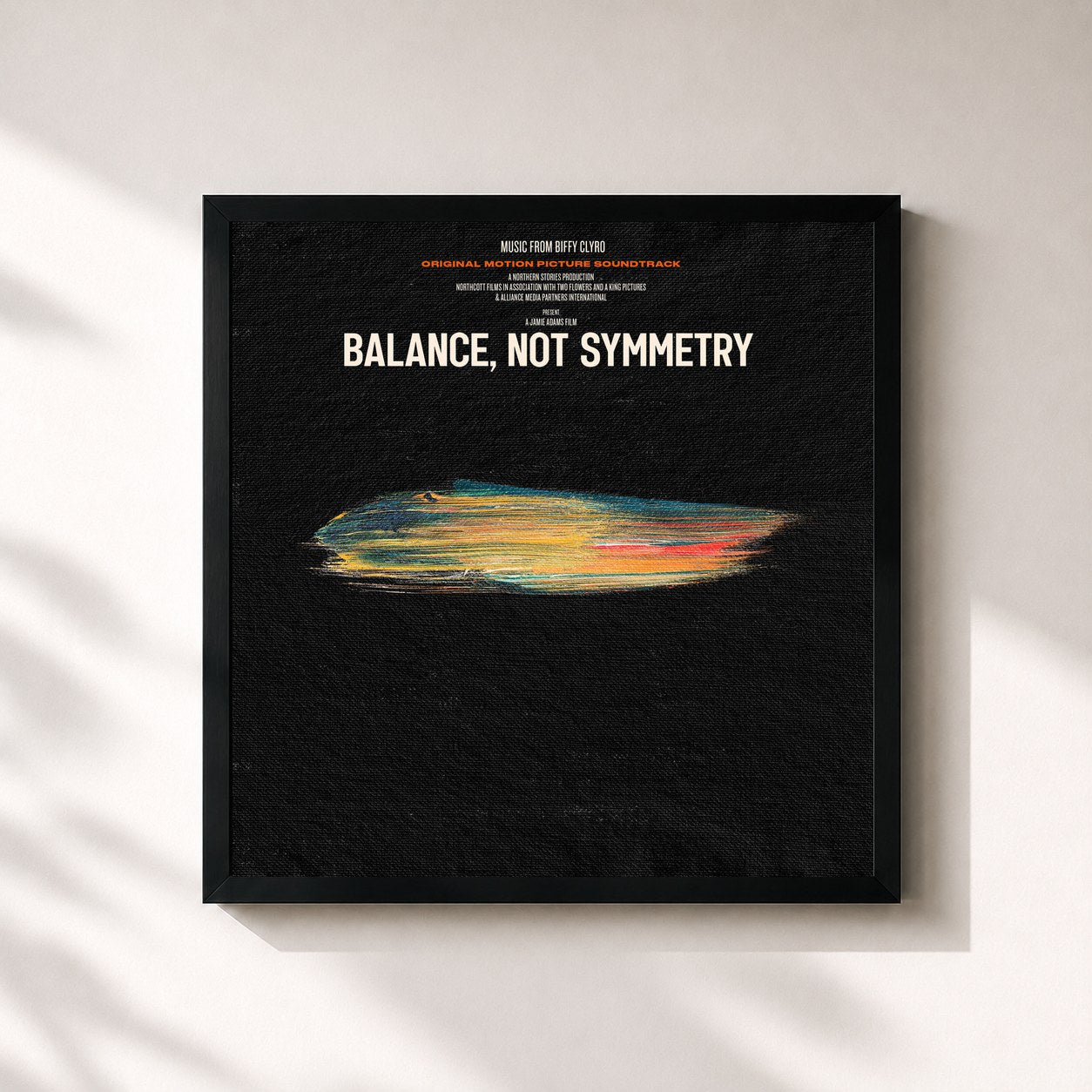 #noir Tableau carré de l'album Balance, Not Symmetry (Original Motion Picture Soundtrack) de Biffy Clyro, cadre noir 32x32 cm