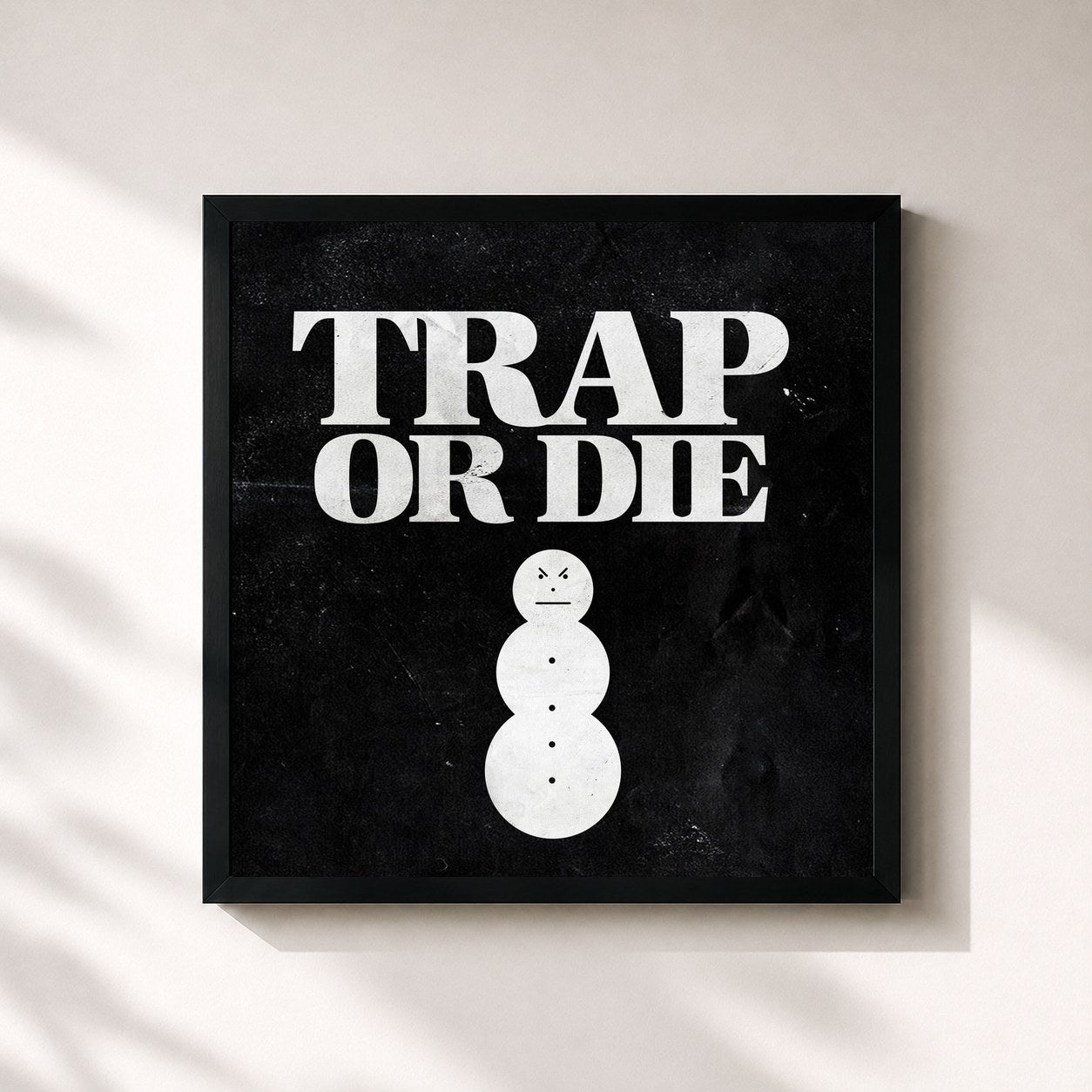 #noir Tableau carré de l'album Trap or Die de Jeezy, cadre noir 32x32 cm