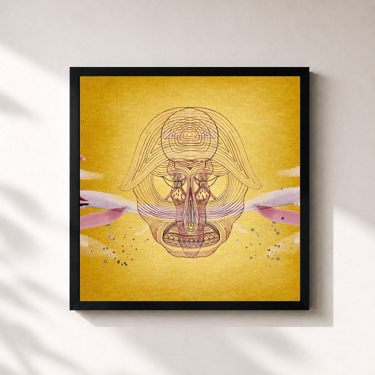 #noir Tableau carré de l'album What Will We Be de Devendra Banhart, cadre noir 32x32 cm