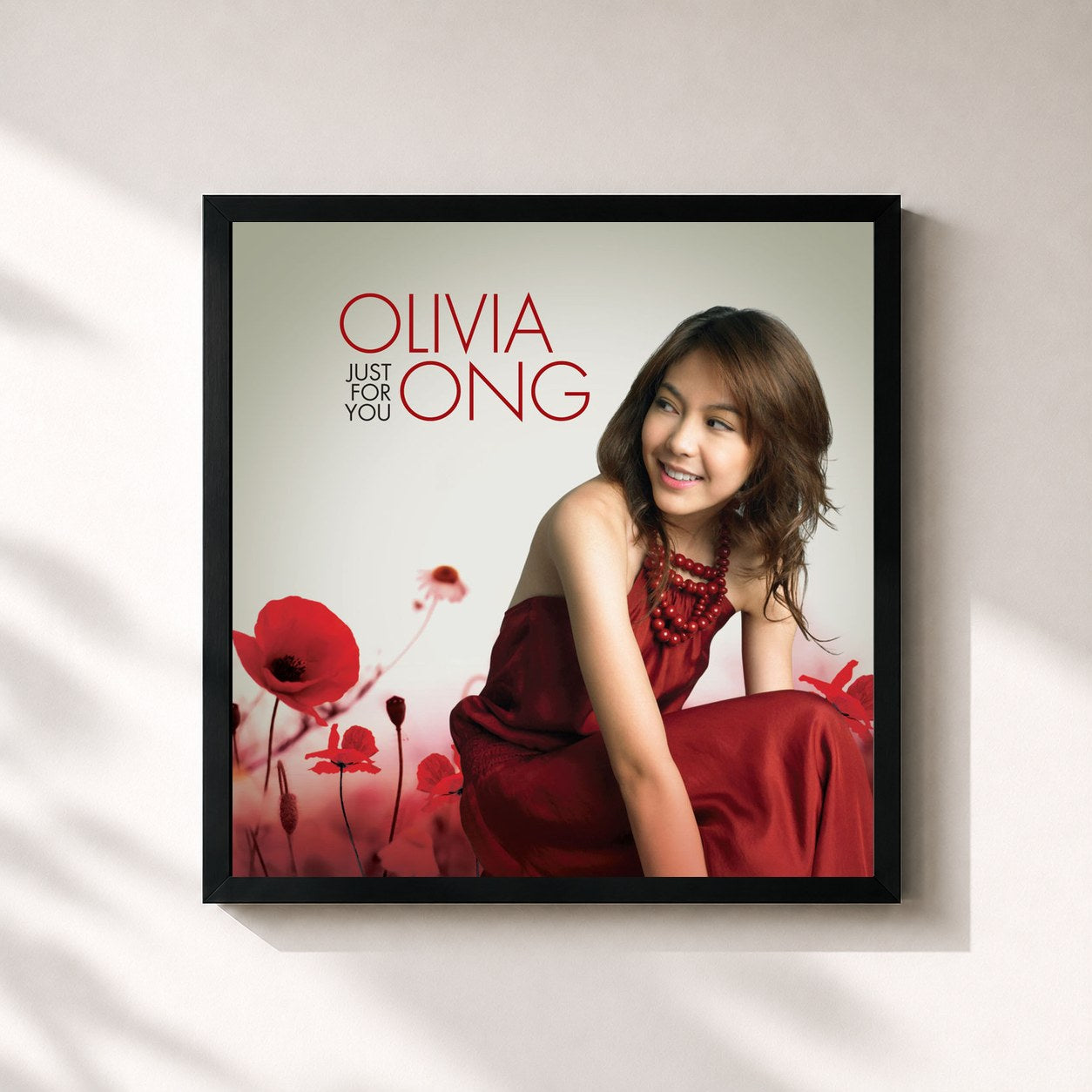 #noir Tableau carré de l'album Just for You de Olivia Ong, cadre noir 32x32 cm