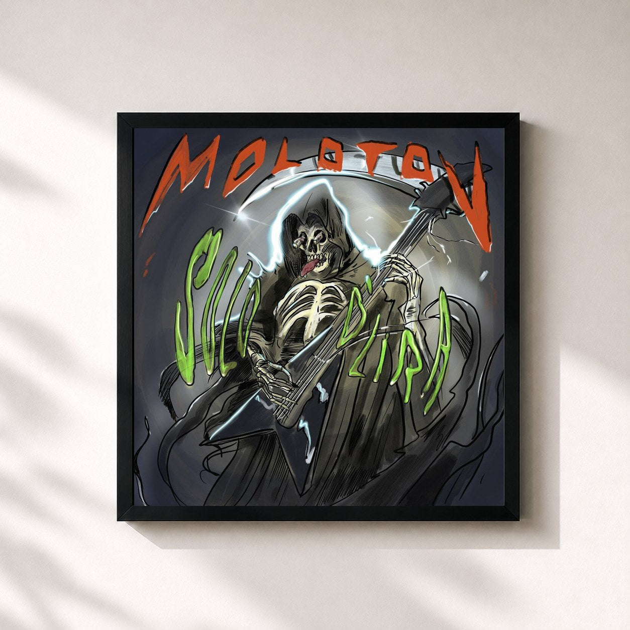 #noir Tableau carré de l'album Sólo D’Lira de Molotov, cadre noir 32x32 cm