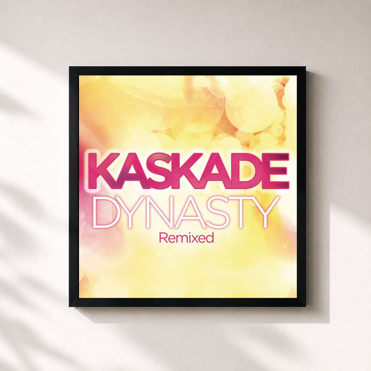 #noir Tableau carré de l'album Dynasty (feat. Haley) de Kaskade, cadre noir 32x32 cm