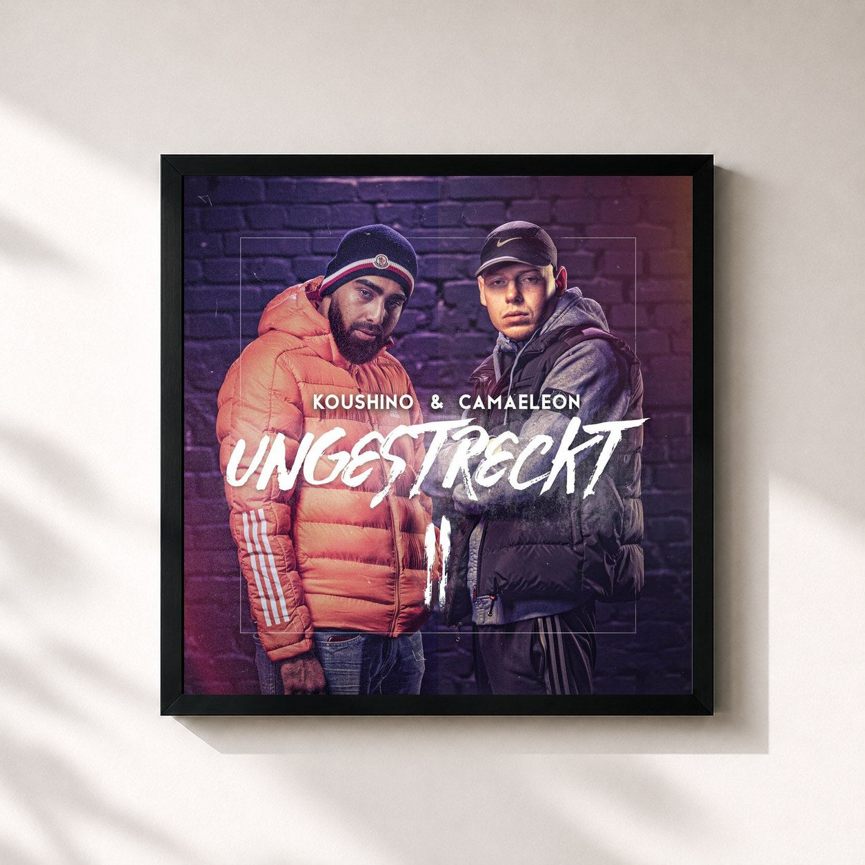 #noir Tableau carré de l'album Ungestreckt EP 2 de Koushino, cadre noir 32x32 cm