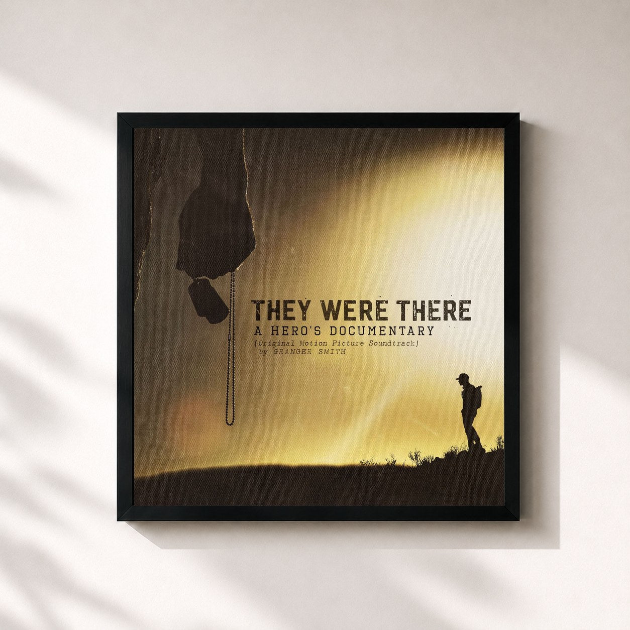 #noir Tableau carré de l'album They Were There, A Hero's Documentary (Original Motion Picture Soundtrack) de Granger Smith, cadre noir 32x32 cm