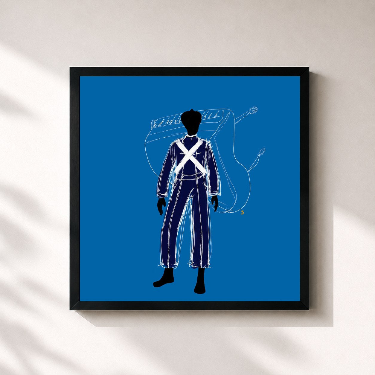 #noir Tableau carré de l'album 7 piano sketches de André 3000, cadre noir 32x32 cm