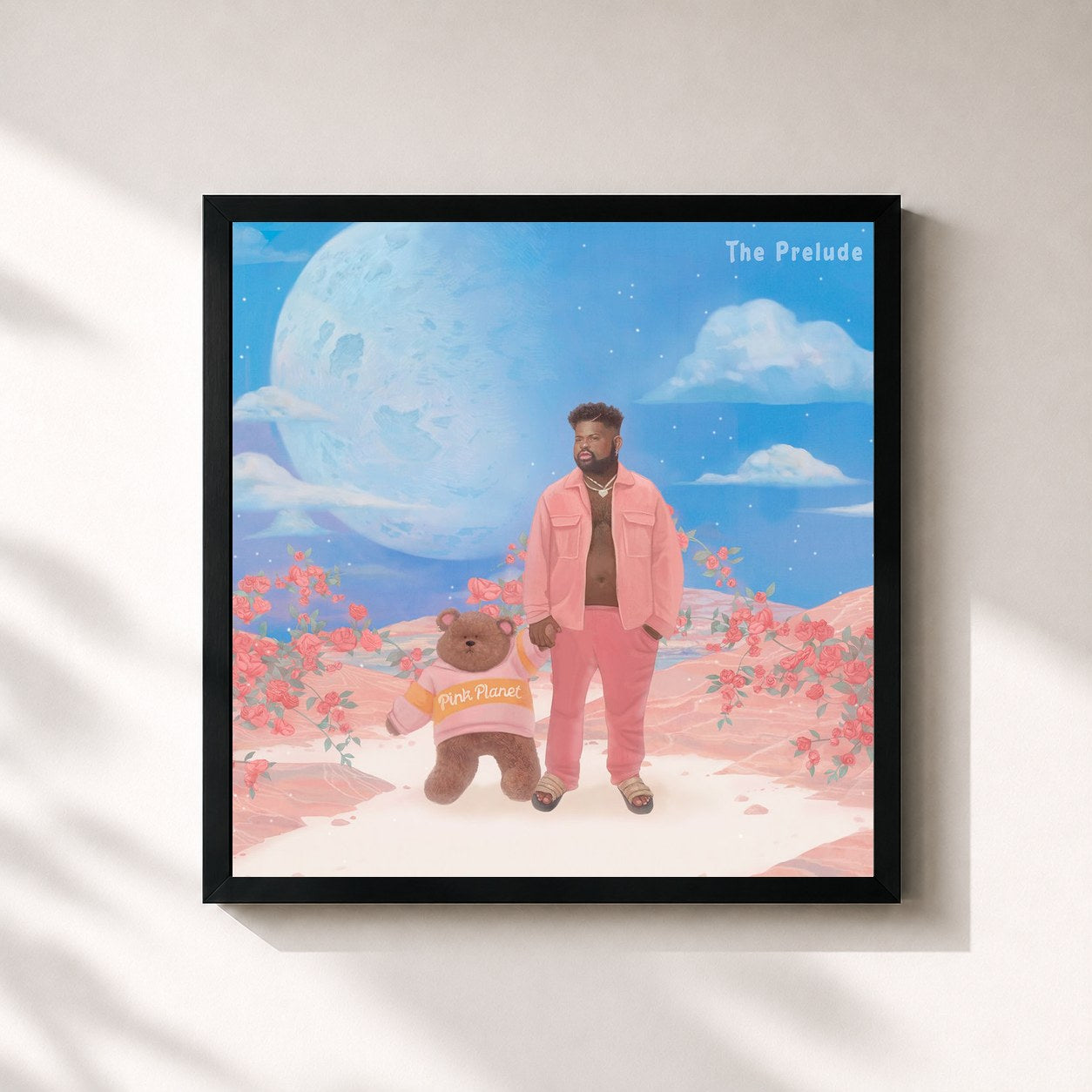 #noir Tableau carré de l'album The Prelude de Pink Sweat$, cadre noir 32x32 cm
