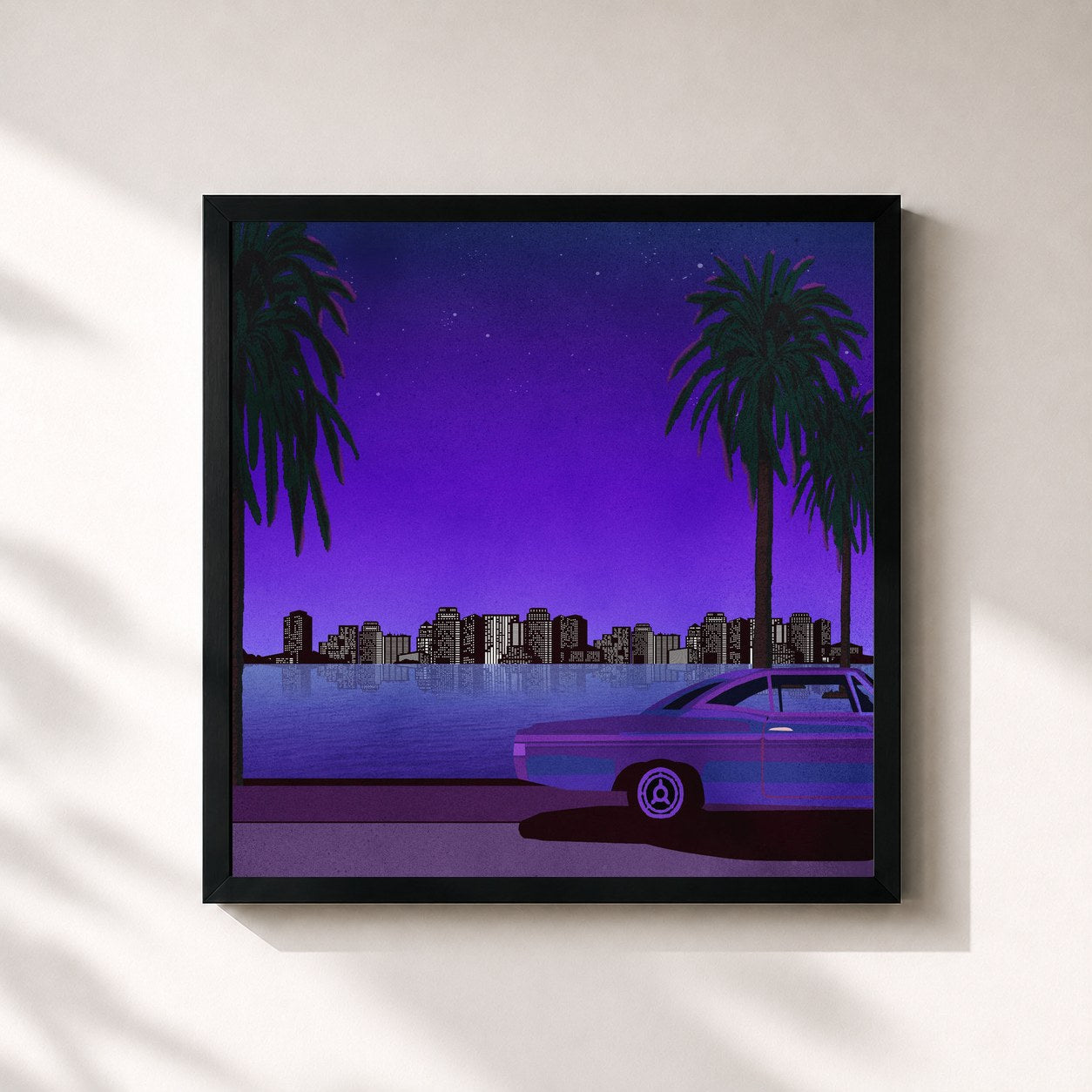#noir Tableau carré de l'album Cold nights and city bike rides. de Bolden., cadre noir 32x32 cm