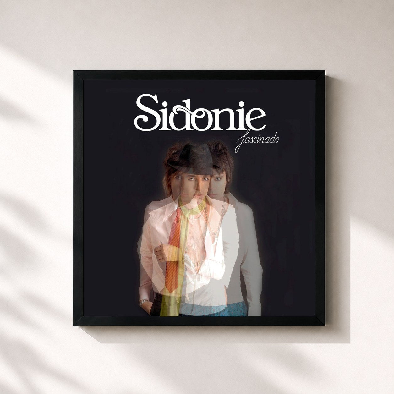 #noir Tableau carré de l'album Fascinado de Sidonie, cadre noir 32x32 cm