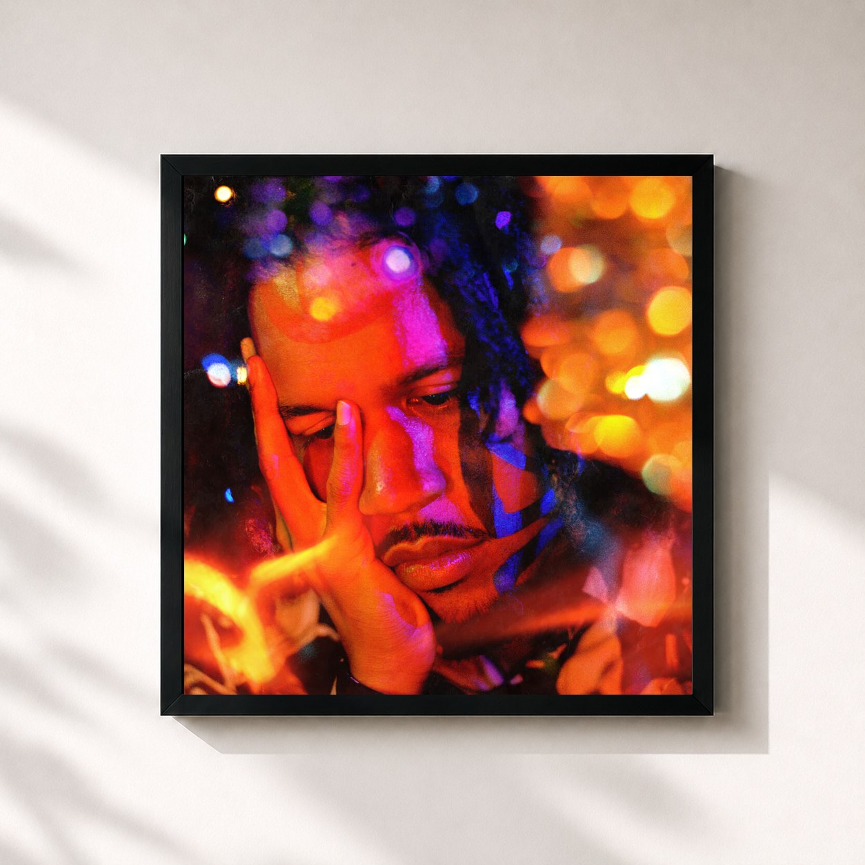 #noir Tableau carré de l'album Nachtvlinder de Bokoesam, cadre noir 32x32 cm