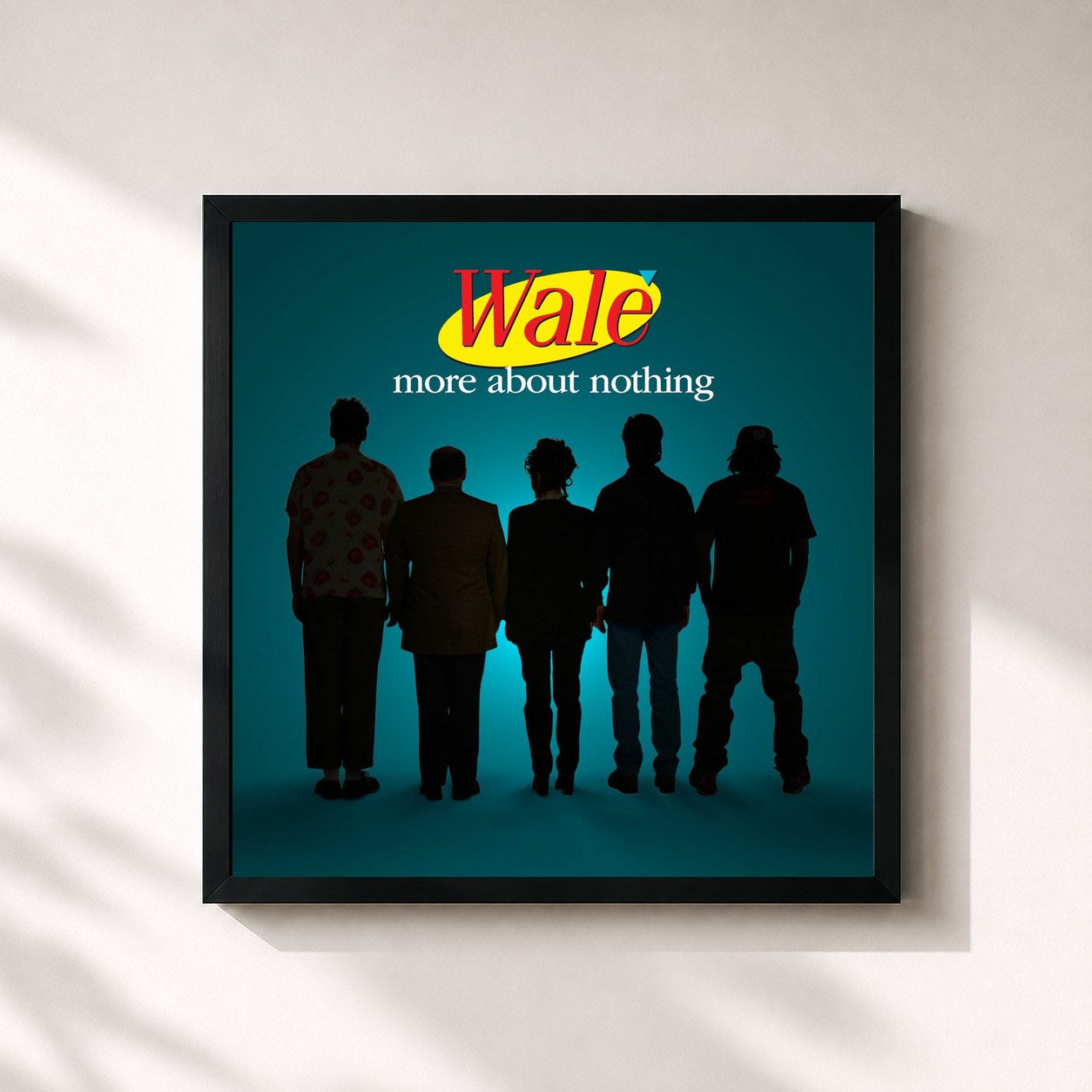 #noir Tableau carré de l'album More About Nothing de Wale, cadre noir 32x32 cm