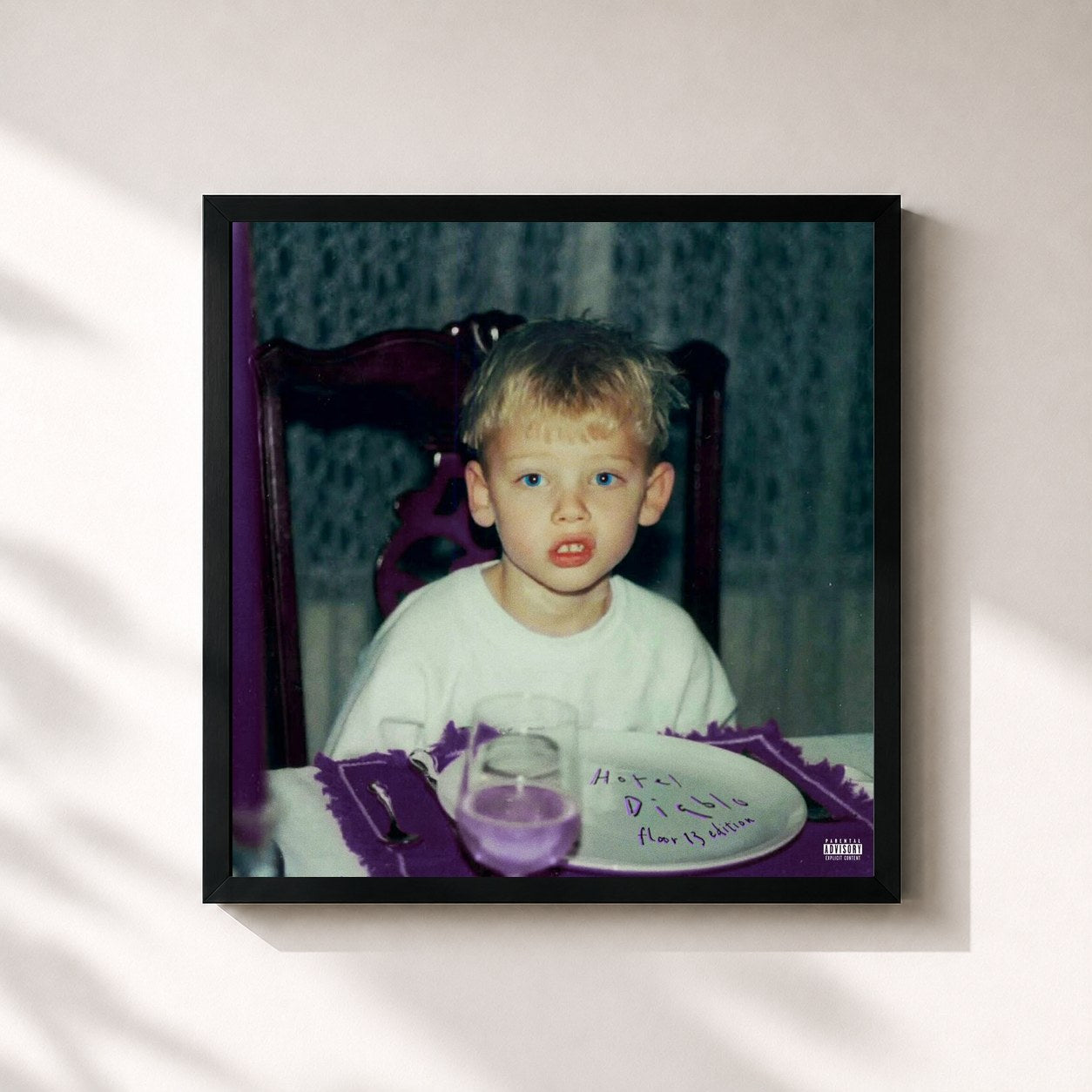 #noir Tableau carré de l'album Hotel Diablo: Floor 13 Edition de mgk, cadre noir 32x32 cm
