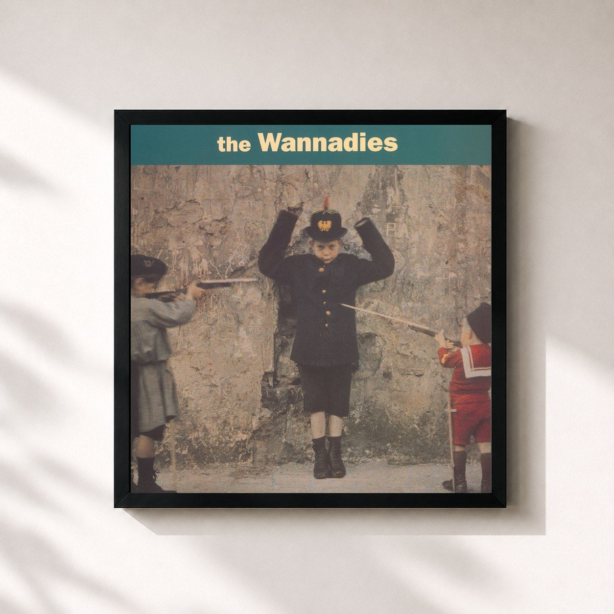 #noir Tableau carré de l'album The Wannadies de The Wannadies, cadre noir 32x32 cm