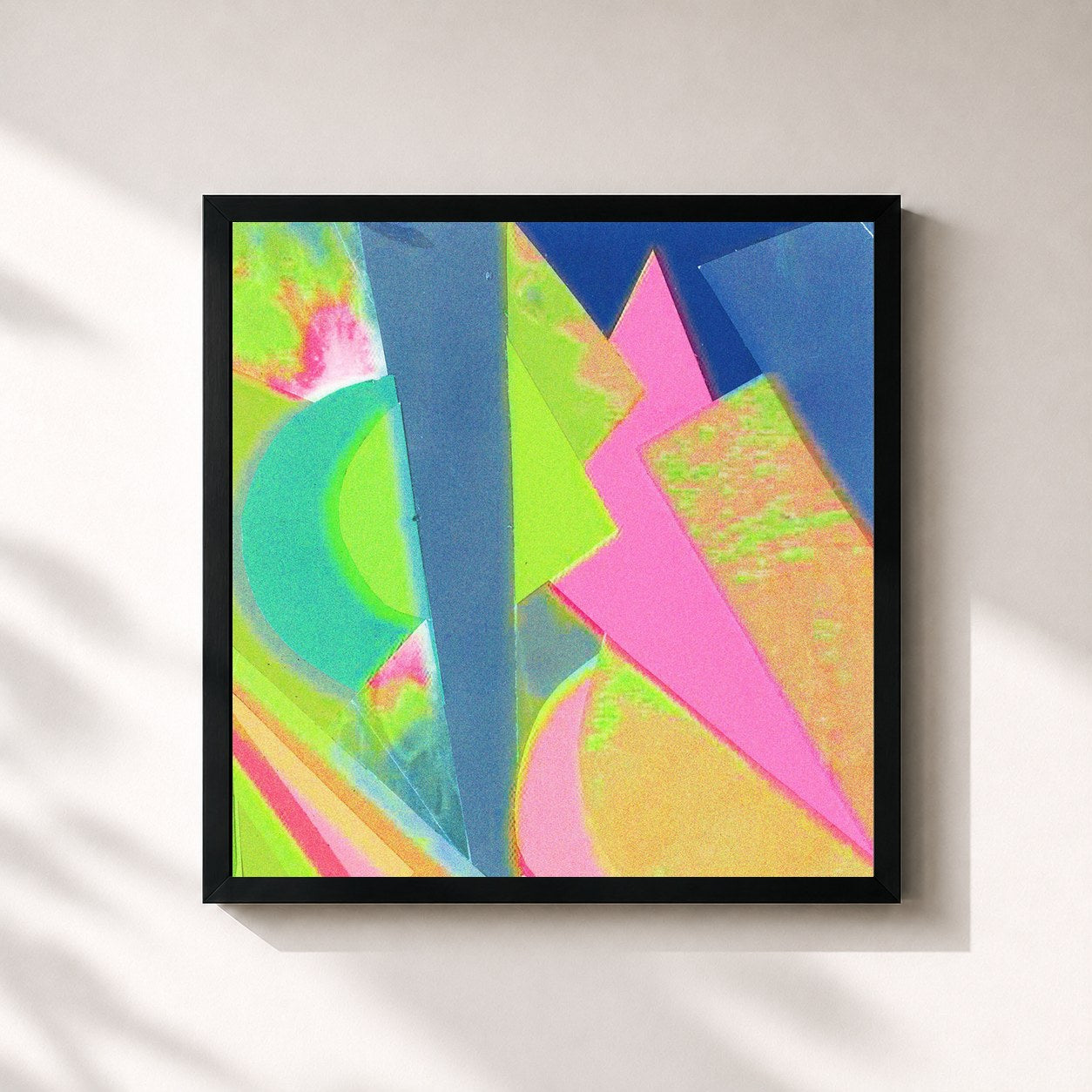 #noir Tableau carré de l'album Mind Ctrl: Psychic Chasms Possessed de Neon Indian, cadre noir 32x32 cm