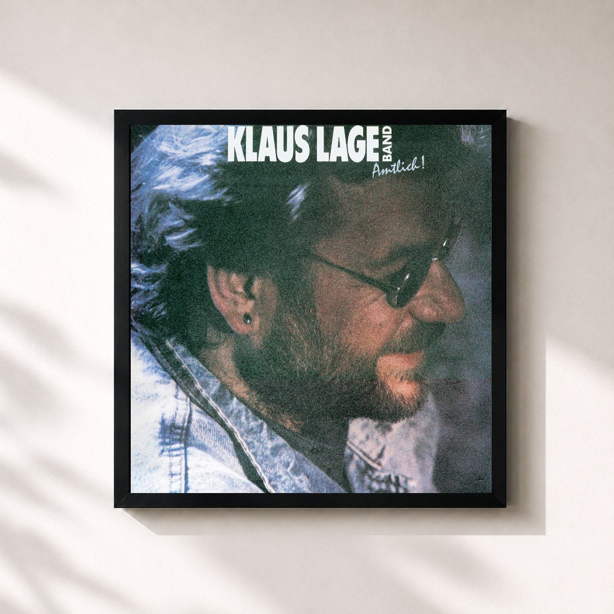 #noir Tableau carré de l'album Amtlich! (Remastered) de Klaus Lage, cadre noir 32x32 cm