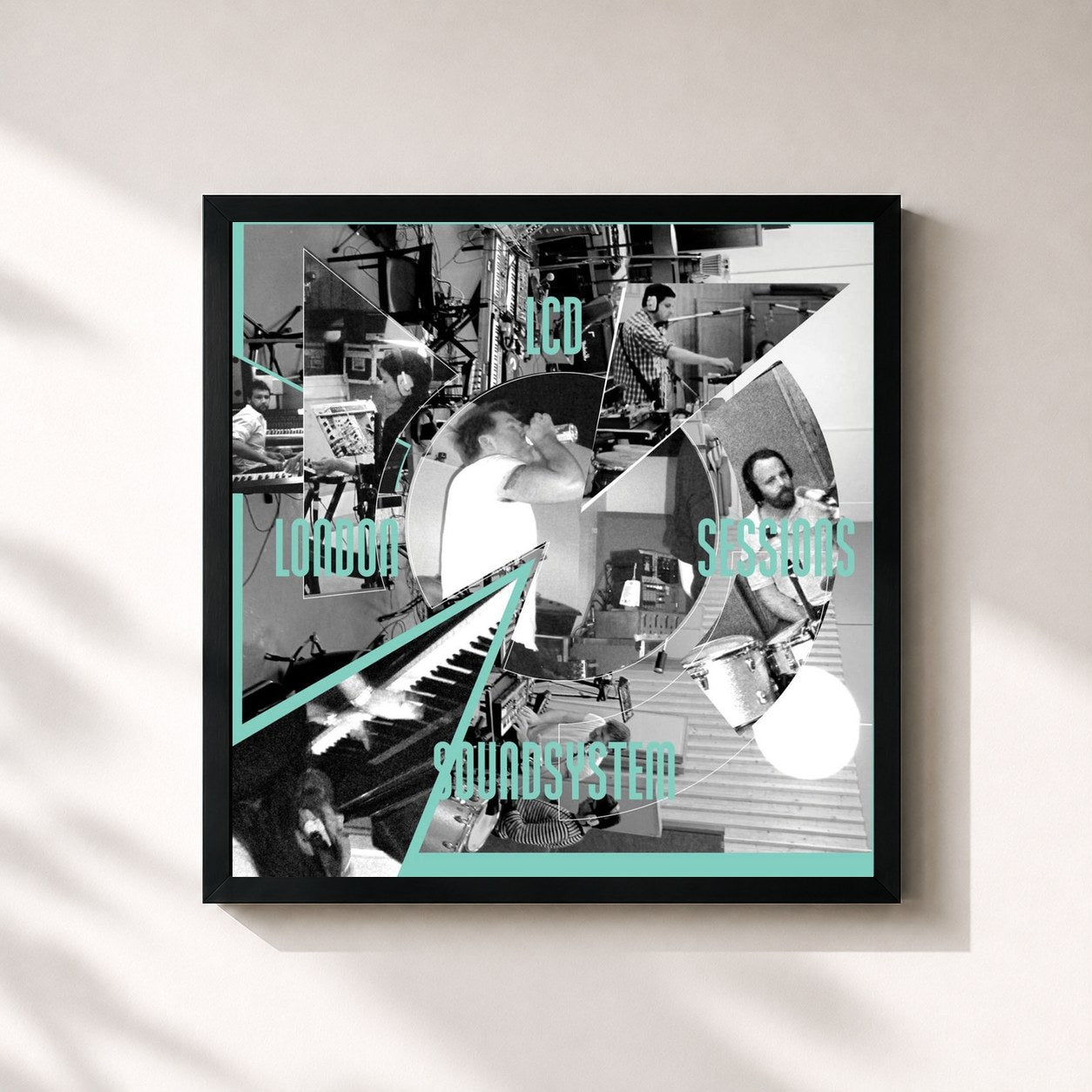 #noir Tableau carré de l'album London Sessions de LCD Soundsystem, cadre noir 32x32 cm