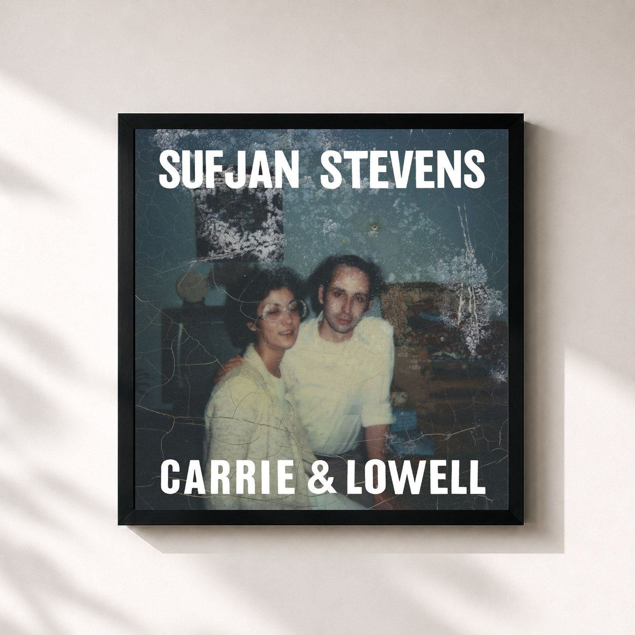 #noir Tableau carré de l'album Carrie & Lowell de Sufjan Stevens, cadre noir 32x32 cm