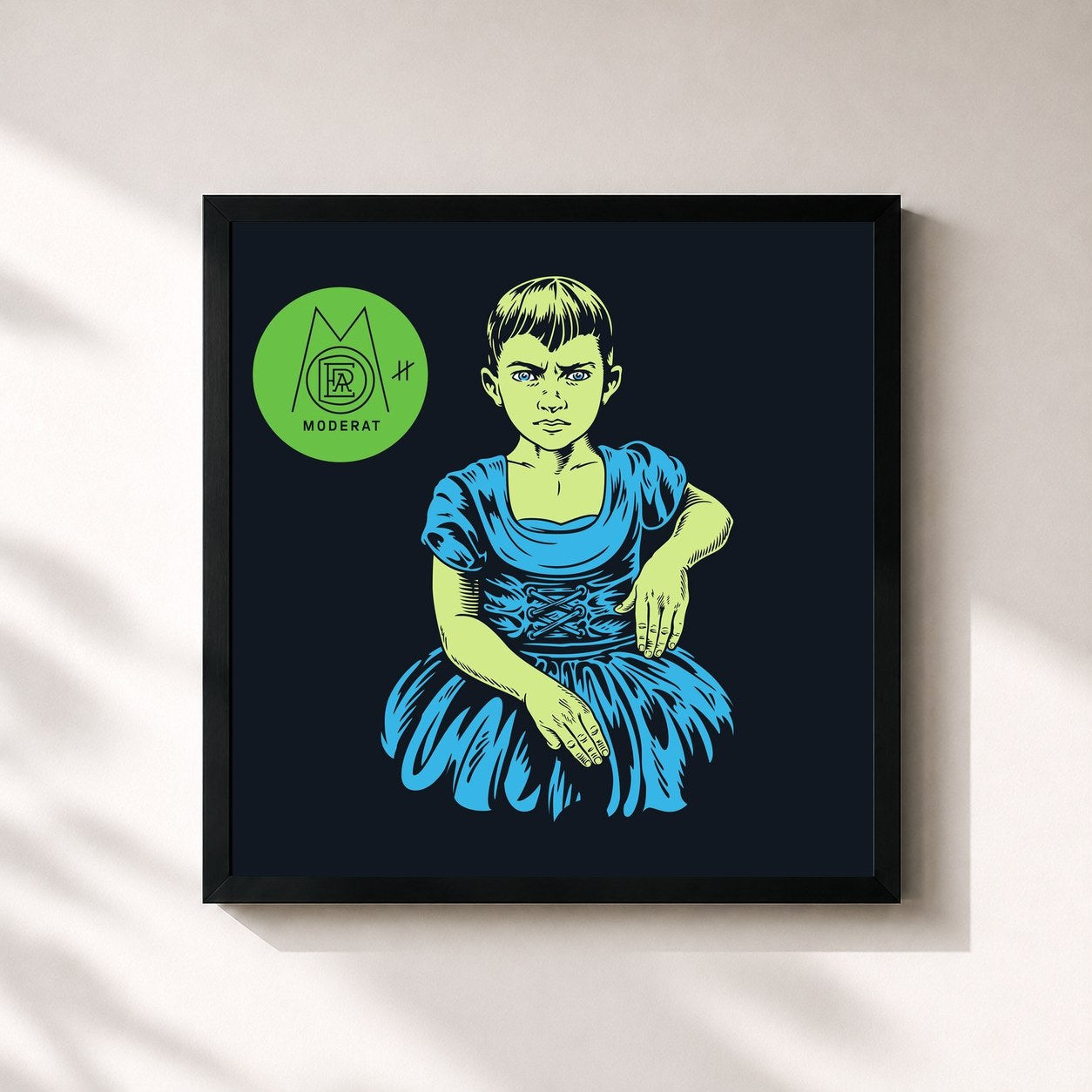 #noir Tableau carré de l'album III (Deluxe Edition) de Moderat, cadre noir 32x32 cm