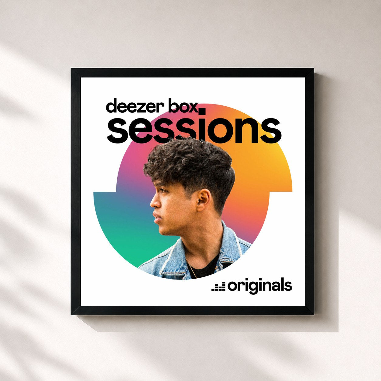 #noir Tableau carré de l'album Deezer Box Sessions de Tsew The Kid, cadre noir 32x32 cm