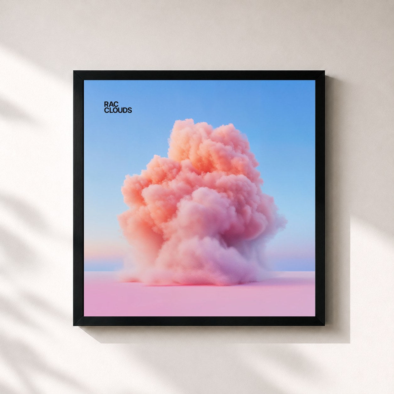 #noir Tableau carré de l'album CLOUDS de RAC, cadre noir 32x32 cm