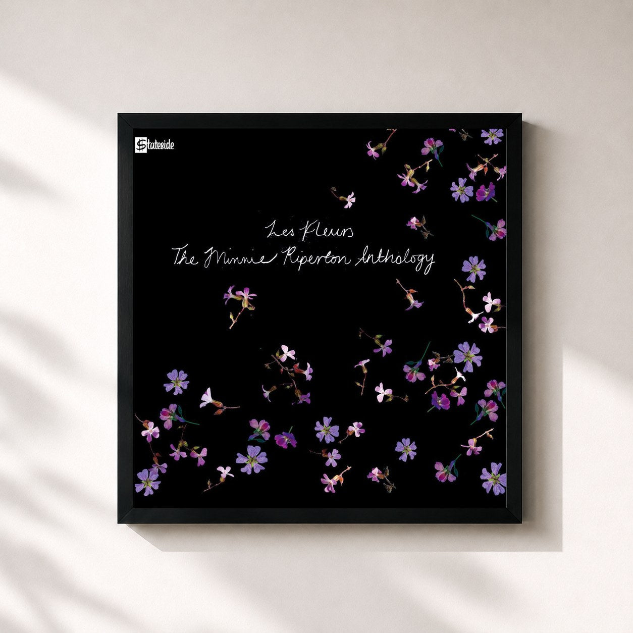 #noir Tableau carré de l'album Les Fleurs de Minnie Riperton, cadre noir 32x32 cm