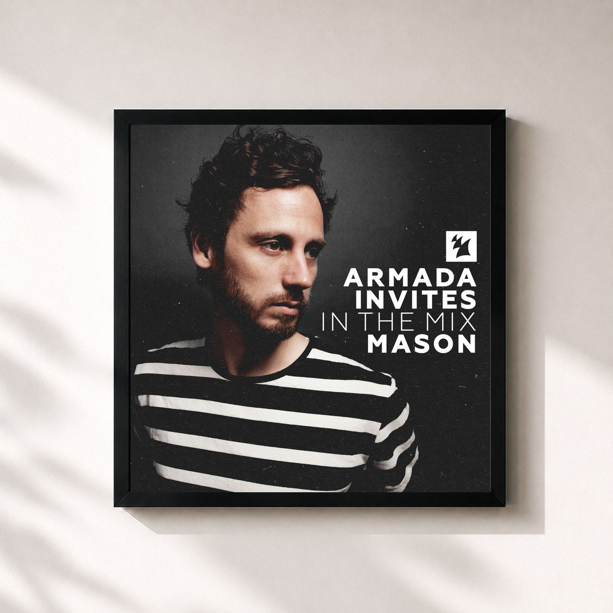 #noir Tableau carré de l'album Armada Invites (In The Mix): Mason de Mason, cadre noir 32x32 cm