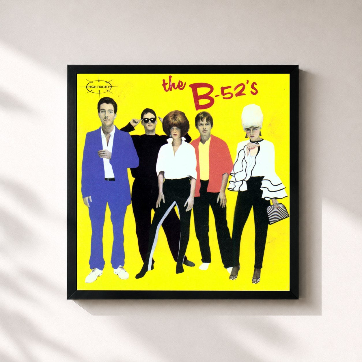 #noir Tableau carré de l'album B-52's de The B-52's, cadre noir 32x32 cm
